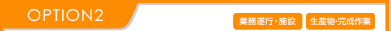 OPTION2 業務遂行・施設、生産物・完成作業 OPTION2 業務遂行・施設、生産物・完成作業